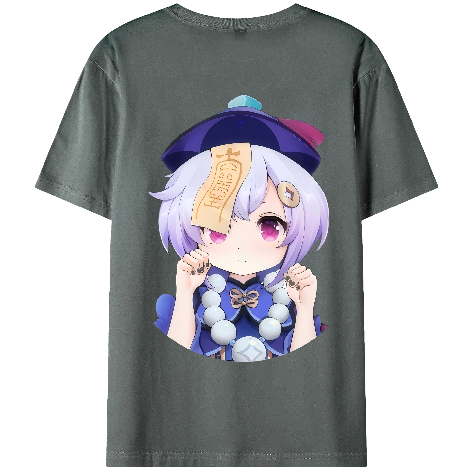 げんし神 七七 なな  genshin Nana 綿100％ メンズ半袖Tシャツ（バックプリント） 通気性